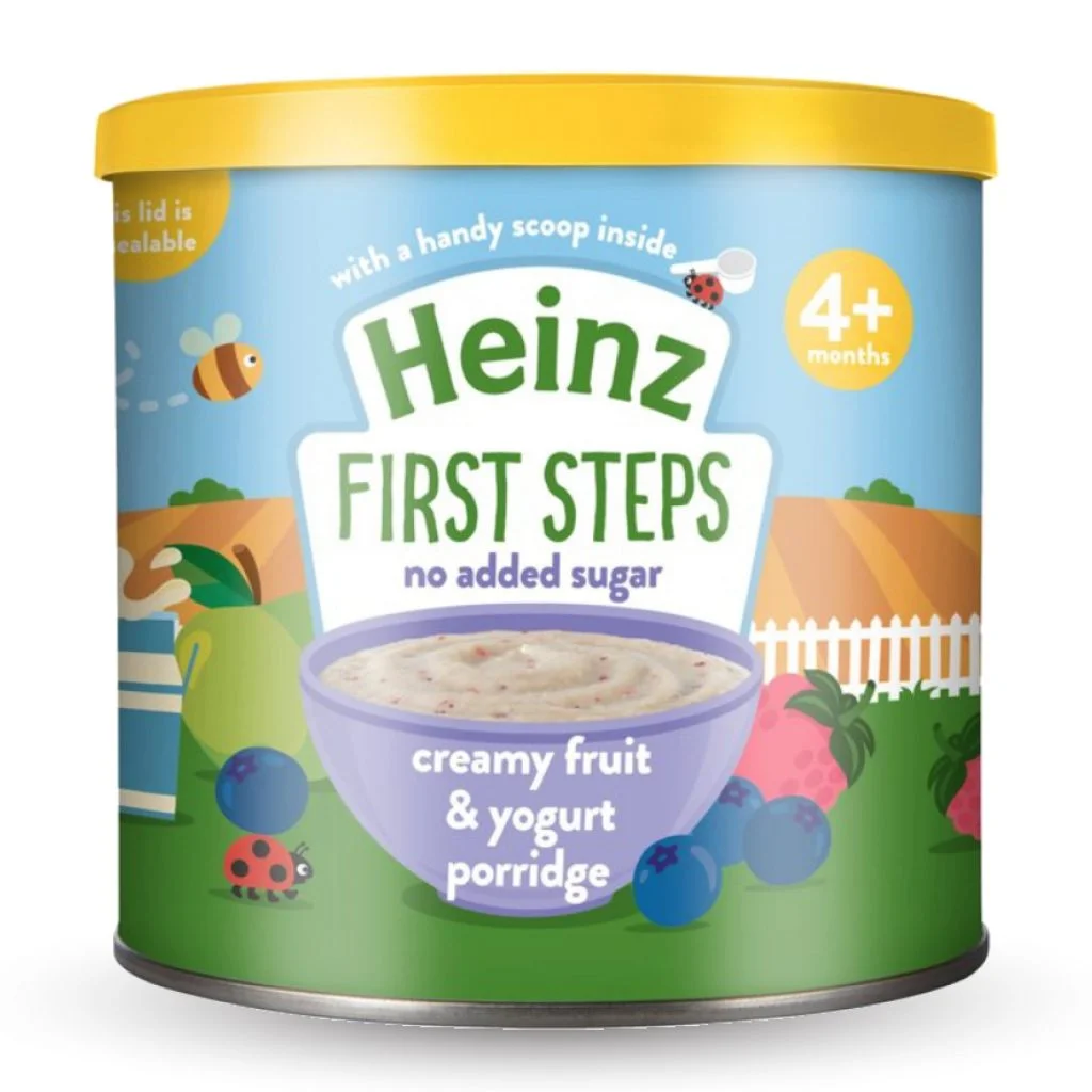 Picture of Heinz Baby Food 1st Steps 4 Months + Creamy Fruits & Yogurt Porridge 240 G