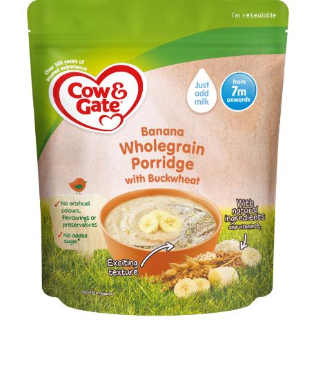 Picture of Cow & Gate Banana Wholegrain Porridge with Buckwheat Baby Cereal 200g