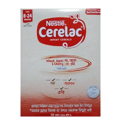 Picture of Nestle Cerelac Apple & Cherry Baby Food (8-24m) - 350g