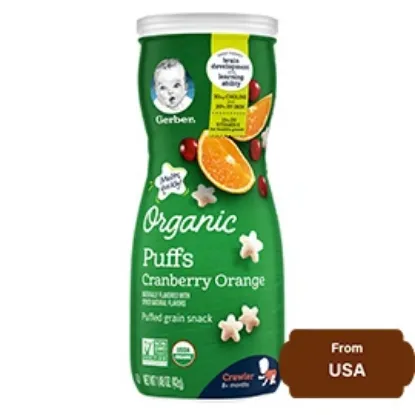 Picture of Gerber Organic Puffs Cranberry Orange 42 gram