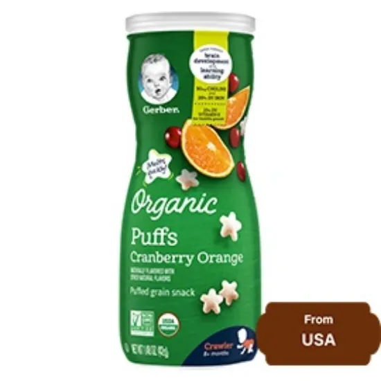 Picture of Gerber Organic Puffs Cranberry Orange 42 gram