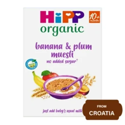 Picture of Hipp Organic Banana & Plum Muesli Baby Cereal 10+ Months 250 gram