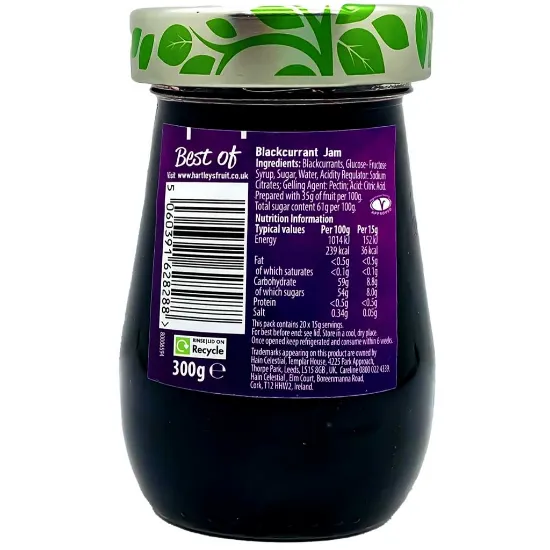 Picture of Hartley's Blackcurrant Jam 300gram