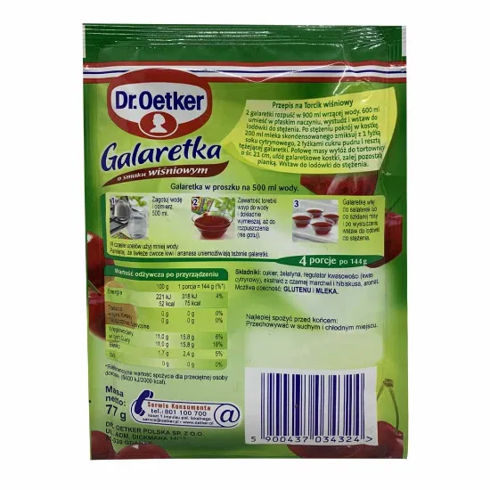 Picture of Dr. Oetker Cherry Flavoured Jelly 77gram