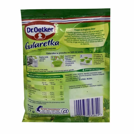 Picture of Dr. Oetker Gooseberry Flavoured Jelly 77gram