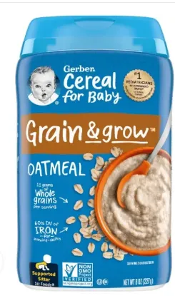 Picture of Gerber Cereal for Baby, Grain & Grow, Oatmeal